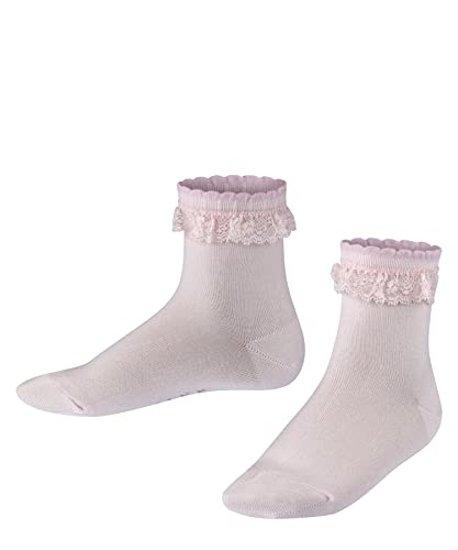 FALKE Uniseks - dzieci Skarpety Romantic Lace K SO Bawełna jednokolorowe 1 Para, Różowy (Powder Rose 8902), 19-22 (1-2 lata)