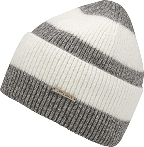 CHILLOUTS Czapka damska Susi Hat Beanie, szare paski, rozmiar uniwersalny