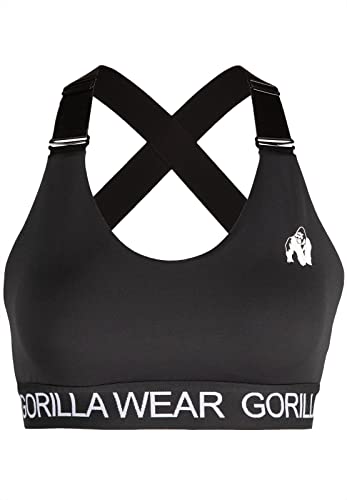 Gorilla Wear - Colby Sports Bra – czarny – biustonosz sportowy kulturystyka Fitness Tight Fit górna część bielizna mocne trzymanie jogi, na co dzień, czarny, XS