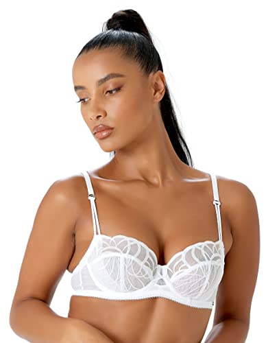 Gossard Fiesta nieusztywniany biustonosz balkonowy biały błyszczący 34A, Biały błyszczący, 75A