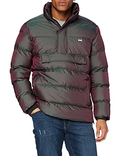 Urban Classics Męska kurtka Shimmering Pull Over Puffer Jacket, wielokolorowy (Redwine Green 02272), M