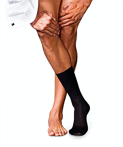FALKE Mężczyźni Skarpety No. 6 M SO Najlepsza Wełna Merynosa, Jedwab jednokolorowe 1 Para, Czarny (Black 3000), 45-46