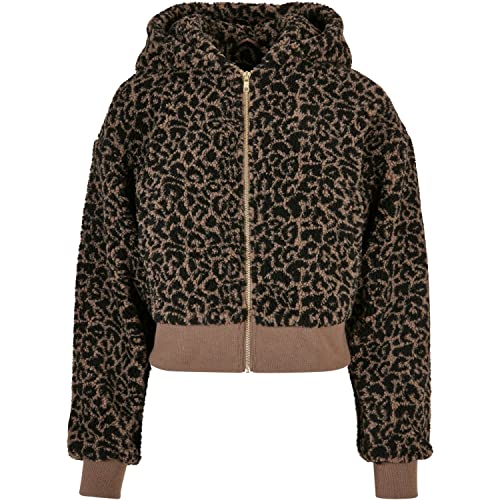 Urban Classics Damska kurtka oversized AOP Sherpa, stylowa kurtka damska oversize, dostępna w dwóch kolorach, rozmiarach XS-5XL, darktaupeleo, XXL