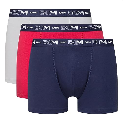 Dim Boxer Mężczyźni Bawełna Stretch Oddychające Optymalne wsparcie x3, Niebieski Denim/Czerwony Topaz/Stal, 3XL