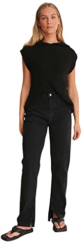 NA-KD Damska kamizelka z kapturem z dzianiny, Czarny, XXS