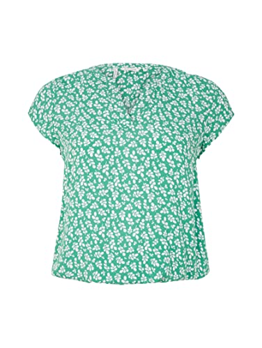 TOM TAILOR Damski bluzka plussize 1035945, 31117 - Green Floral Design, 44 Duże rozmiary