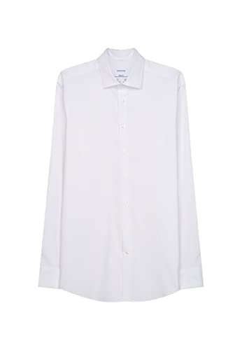 Seidensticker Męska koszula biznesowa, krój regularny, łatwa do prasowania, z długim rękawem, mieszanka bawełny, biały, 38