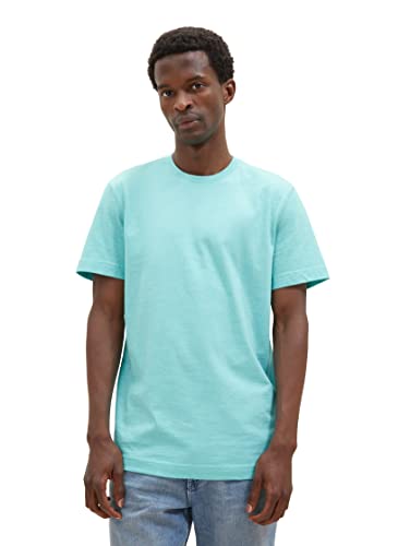 TOM TAILOR Męski t-shirt 1036417, 32036-Aqua Streaky Melange, L, 32036 - Aqua Streaky Melange, L