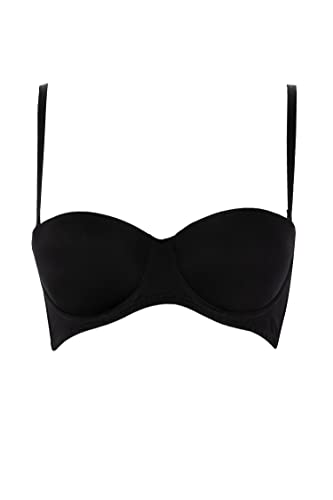 DeFacto Bralette koronkowy biustonosz damski - miękki i oddychający biustonosz (czarny, 85/C), czarny, 85C