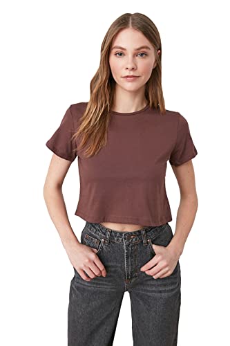 Trendyol Damska koszulka basic basic z dzianiny ze stójką, wielobarwny, L
