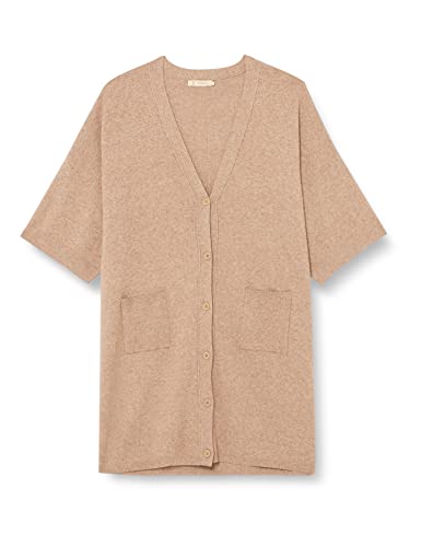 Peppercorn Długi kardigan damski Curve, 0273m Ciepły melanż piaskowy, 50