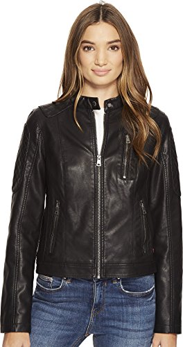 Levi's Damska kurtka motocrossowa ze sztucznej skóry, Czarny, XS