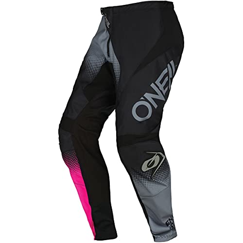 O'NEAL | Damskie spodnie motocrossowe Ingenr Enduro MX | Maksymalna swoboda ruchów, lekka, oddychająca i wytrzymała konstrukcja | Damskie spodnie Ingenr Element Racewear V.22 | Black Grey Pink | Rozmiar 30