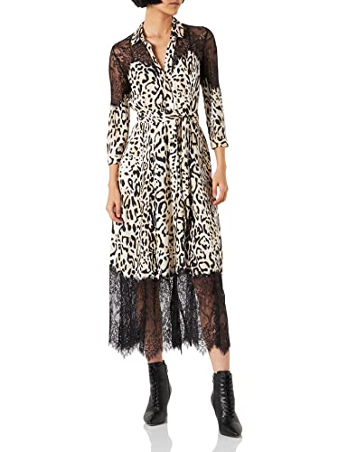 PINKO Damska sukienka Arlette z nadrukiem Twill Homecoming, Cz2_ecru/czarna, 32