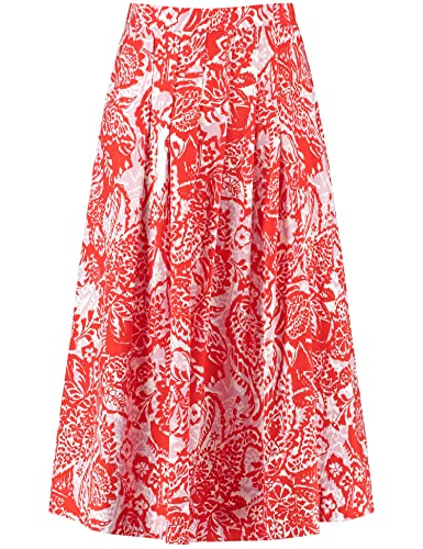 Gerry Weber Damska spódnica 110006-31514, ecru/biały/czerwony/pomarańczowy, nadruk: 46, Ecru/biały/czerwony/pomarańczowy nadruk, 46