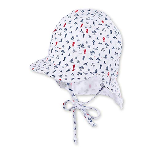 Czapka Sterntaler z Visor and Neck Ochronna Czapka chłopięca, Biały (Weiss 500), XX-Large (Taille fabricant: 43)