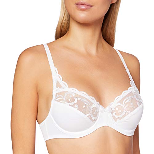 Playtex Biustonosz damski z mikrofibry na fiszbinach - Essential Elegance Haft x1, biały, 85C