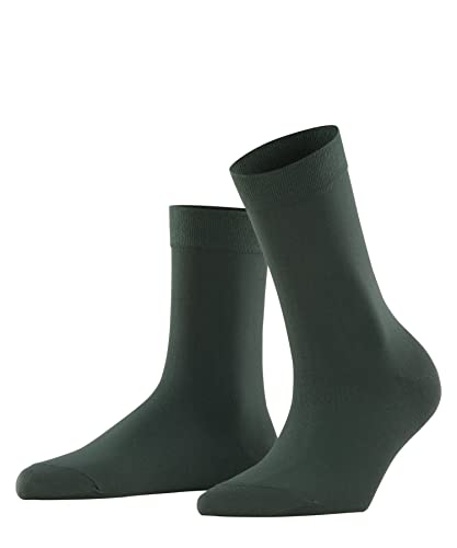 FALKE Damskie bawełniane legginsy dotykowe nieprzezroczyste czarno-białe więcej kolorów grube długie gładkie idealne na lato lub zimę 1 para, Zielony (Hunter Green 7441), 38.5-42 EU
