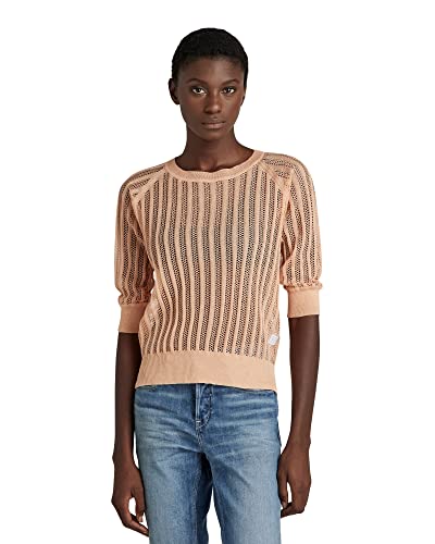 G-STAR RAW Damski sweter Pointelle 1 Sl Knit, różowy (Peach Nougat D140-c962), L