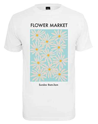 Mister Tee Damska koszulka z motywem kwiatów, biała, XL