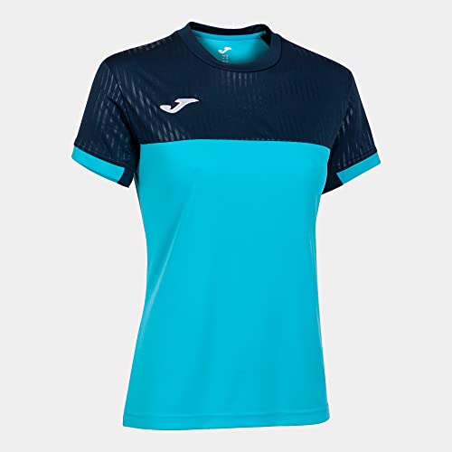 Joma Damska koszulka z krótkim rękawem, turkusowa, fluorescencyjna, granatowa, M