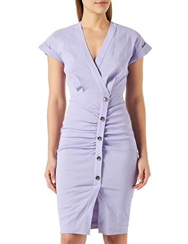 PINKO Damska sukienka lniana bez potrząsania, Y28_chiara orchidea, 46