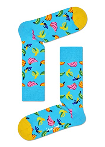 Happy Socks Banana Sock, Skarpety dla kobiet i mężczyzn, Żółty-Zielony-Rosa-Pomarańczowy-Niebieski (41-46)