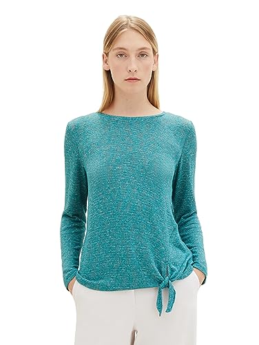 TOM TAILOR Damska koszulka z długim rękawem, 32402 - Ever Green Melange, 3XL