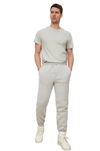 Trendyol Szary Męski Podstawowy Oversize Fit Tracksuit spodnie męskie, Szary, XL