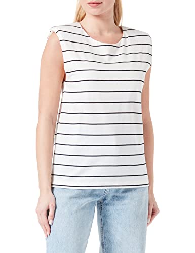 Sisley T-shirt damski, Black And White Stripes 902, M