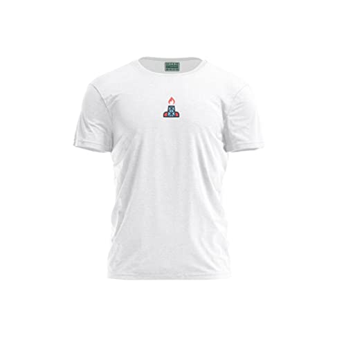 Bona Basics, Męski T-shirt z cyfrowym nadrukiem,% 100 bawełna, biały, na co dzień, męskie topy, rozmiar: S, biały, S