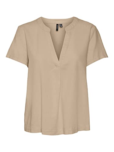 VERO MODA Vmmymilo Ss WVN Ga Top damski, Irish Cream, L