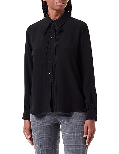 Seidensticker Damska bluzka z długim rękawem Regular Fit, czarny, 46