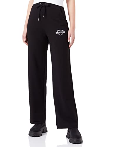 Love Moschino Szeroki Noga Jogger Spodnie Damskie Casual, Czarny, 44