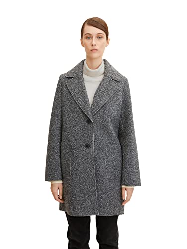 TOM TAILOR Damski Basic Boucle płaszcz 1033903, 30281 - Evident Anthracite Melange, XXL