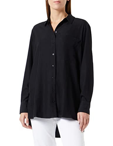 s.Oliver Damska bluzka Twill, z mieszanki wiskozy, czarny 999, 46