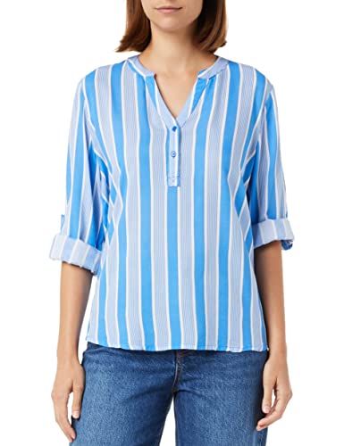 KAFFE Damska bluzka z długim rękawem Regular fit Kahana Bluzka, Regatta Blue/Chalk Stripe, 32