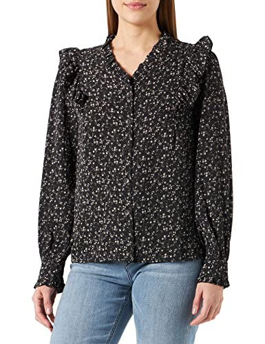 DreiMaster Vintage Damska bluzka z długim rękawem Bridgeport 37324878, czarna wielokolorowa, XL, Beżowy, wielokolorowy, XL