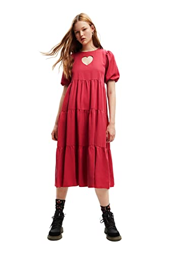 Desigual Damska sukienka Vest_Flora, 3194 Chilli Casual Dress, czerwona, XS