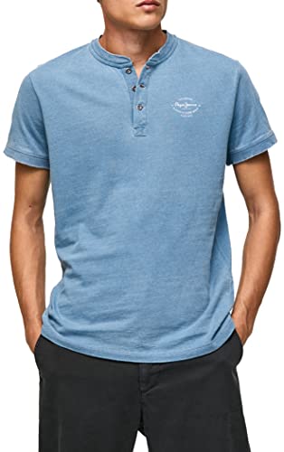 Pepe Jeans Koszulka męska Ridaan, niebieski (jasnoniebieski), S