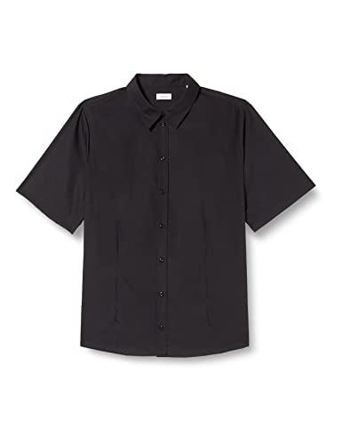 Seidensticker Damska bluzka Slim Fit z krótkim rękawem, czarna, 36, czarny, 36