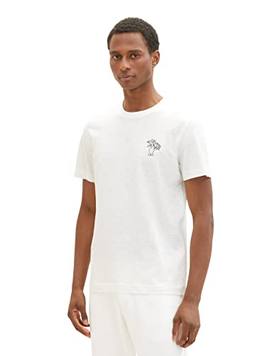 TOM TAILOR Koszulka męska 1036374, 10332-Off biała, XXL, 10332 – Off White, XXL