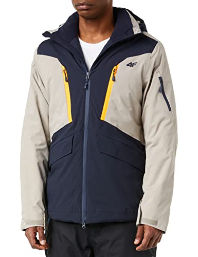 4F Męska kurtka narciarska Kumn008 dżinsy, ciemnoniebieski, XXXL, Ciemny niebieski, 3XL