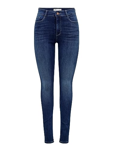 JACQUELINE de YONG JDYVega High Push dżinsy damskie skinny fit, niebieski (Dark Blue Denim), 34-XL