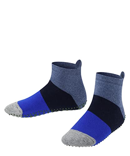 FALKE Uniseks - dzieci Kapcie Colour Block K HP Bawełna z wypustkami na podeszwie 1 Para, Niebieski (Denim 6666), 35-38 (9-12 lata)