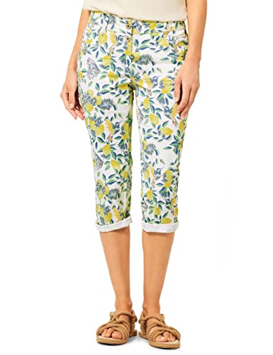 Cecil Damskie spodnie bawełniane B375073 3/4, waniliowa biel, W28/L22