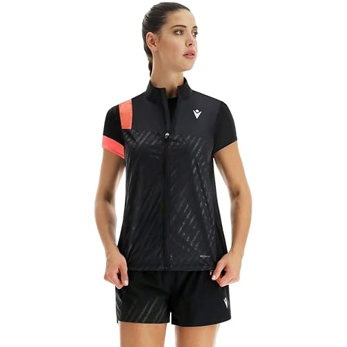 Macron Damska kamizelka Run Scc Elsa Reflex W-Break Blk/Ncor Wmn wiatroszczelna, czarna, S, Czarny, S