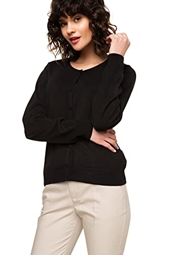 DeFacto Kardigan normalny krój dla kobiet kardigan na topy damski (czarny, L), czarny, L