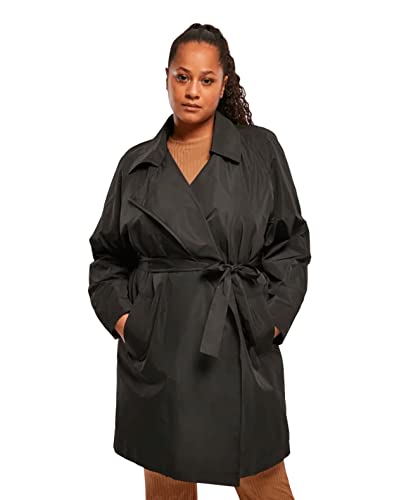 Urban Classics damski damski marszczony nylon minimalny płaszcz wykopowy płaszcz, czarny, XL