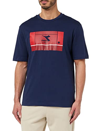 Diadora Męski T-shirt SS Match Point, Classic Navy, L, Classic Navy, L